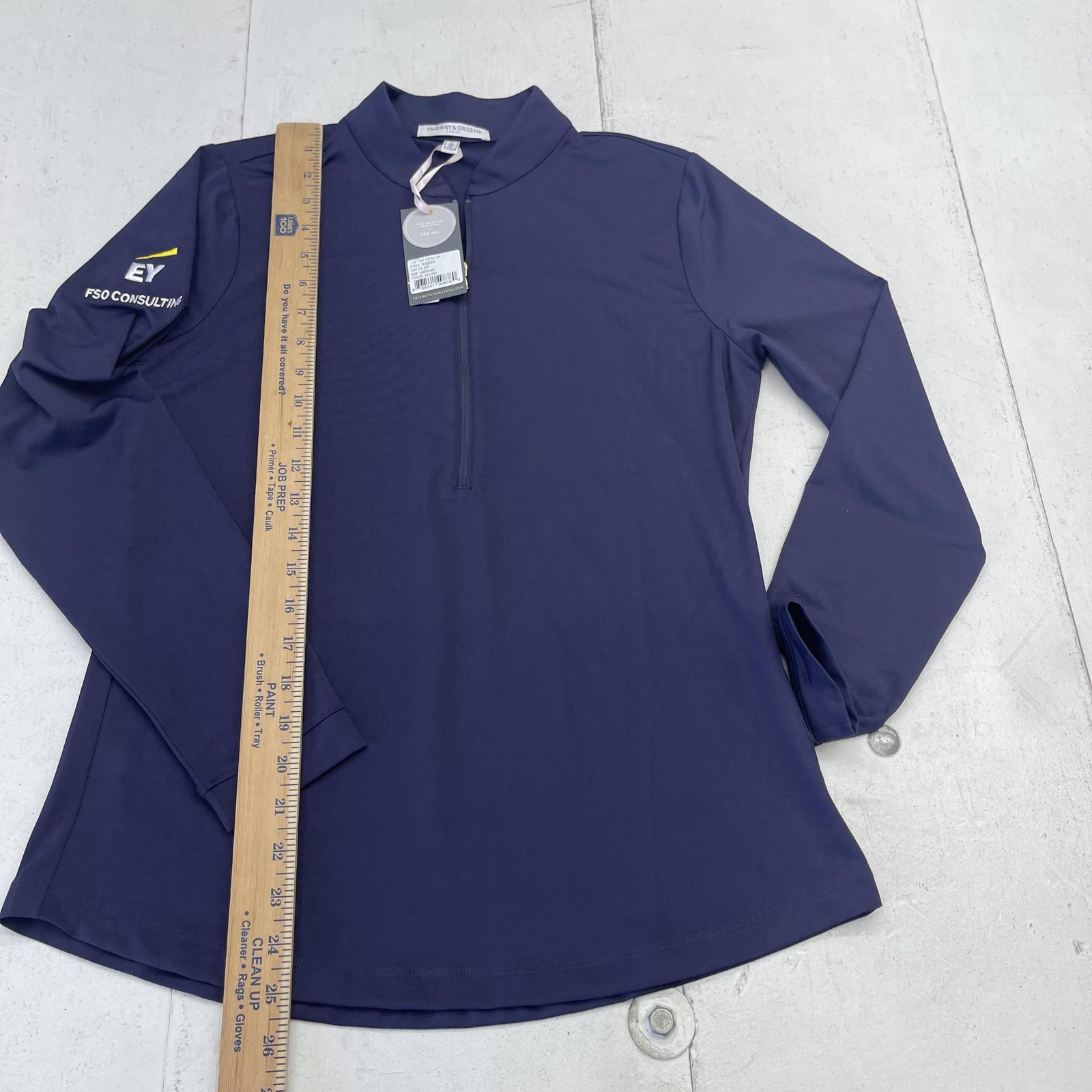 Fairway & Greene Pullover Womens Medium Blue Eclipse 1/4 Zip UPF 50 Golf Top