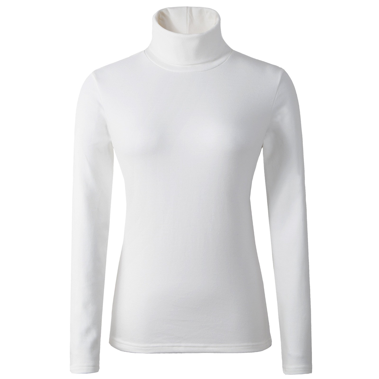 HieasyFit Women’s Cotton Turtleneck Top Basic Layering Thermal Underwear Ivory M