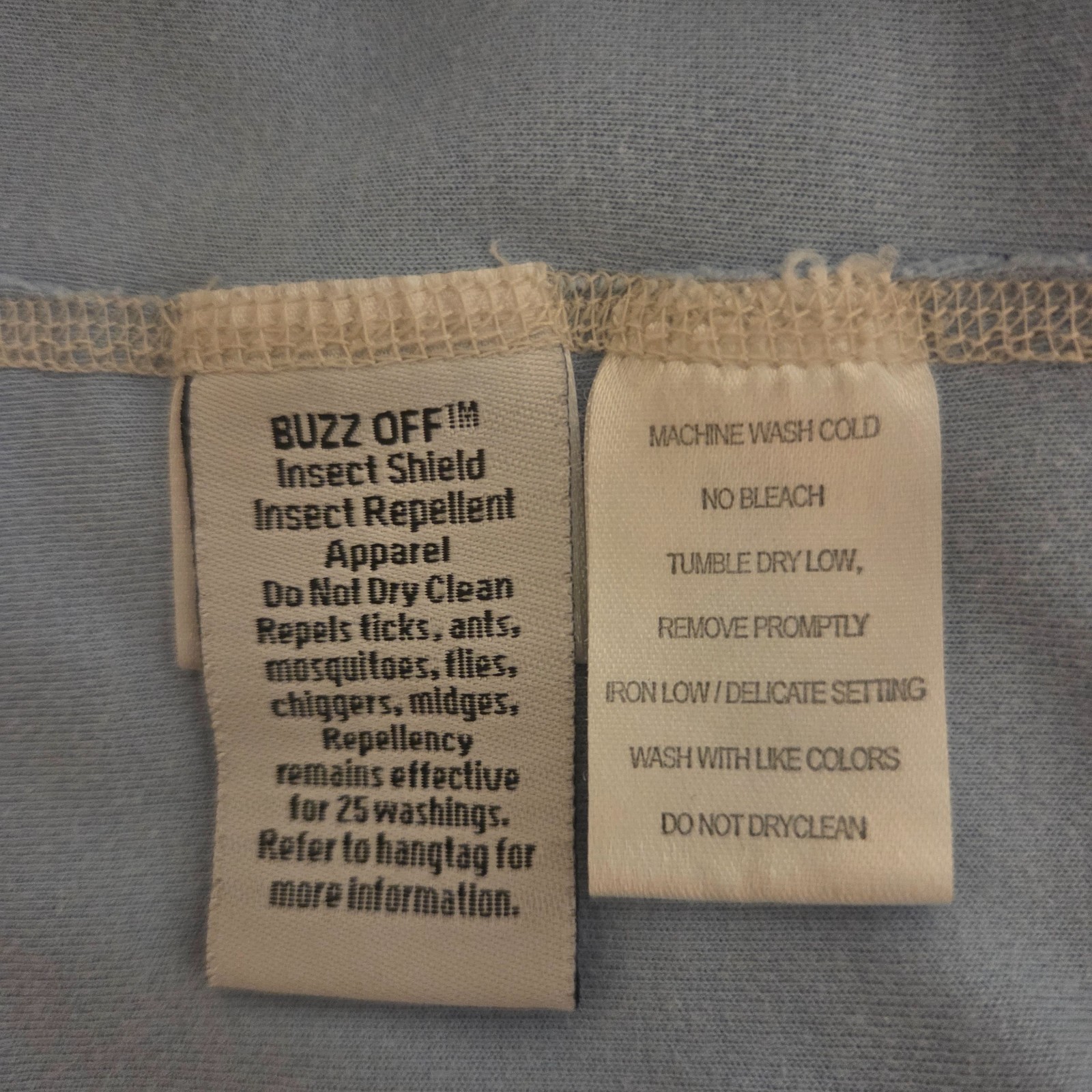 Exofficio Buzz Off Insect Shield Pullover Top Size M Light Sky Blue Outdoor Hike