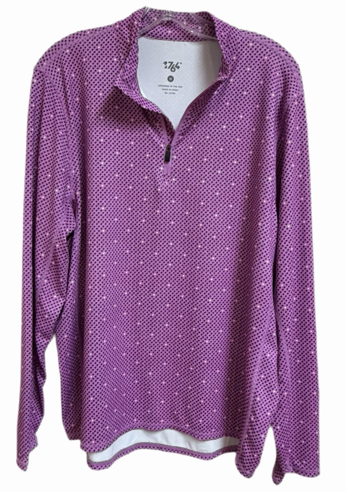 1764 Women’s M Pink Golf Pullover 1/4 Zip Long Sleeve Performance Athletic