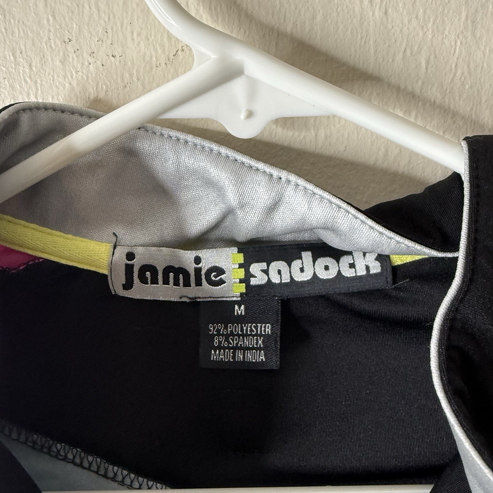Jamie Sadock Black Patterned Resort Polo Tank Top Size Medium Golf Tennis