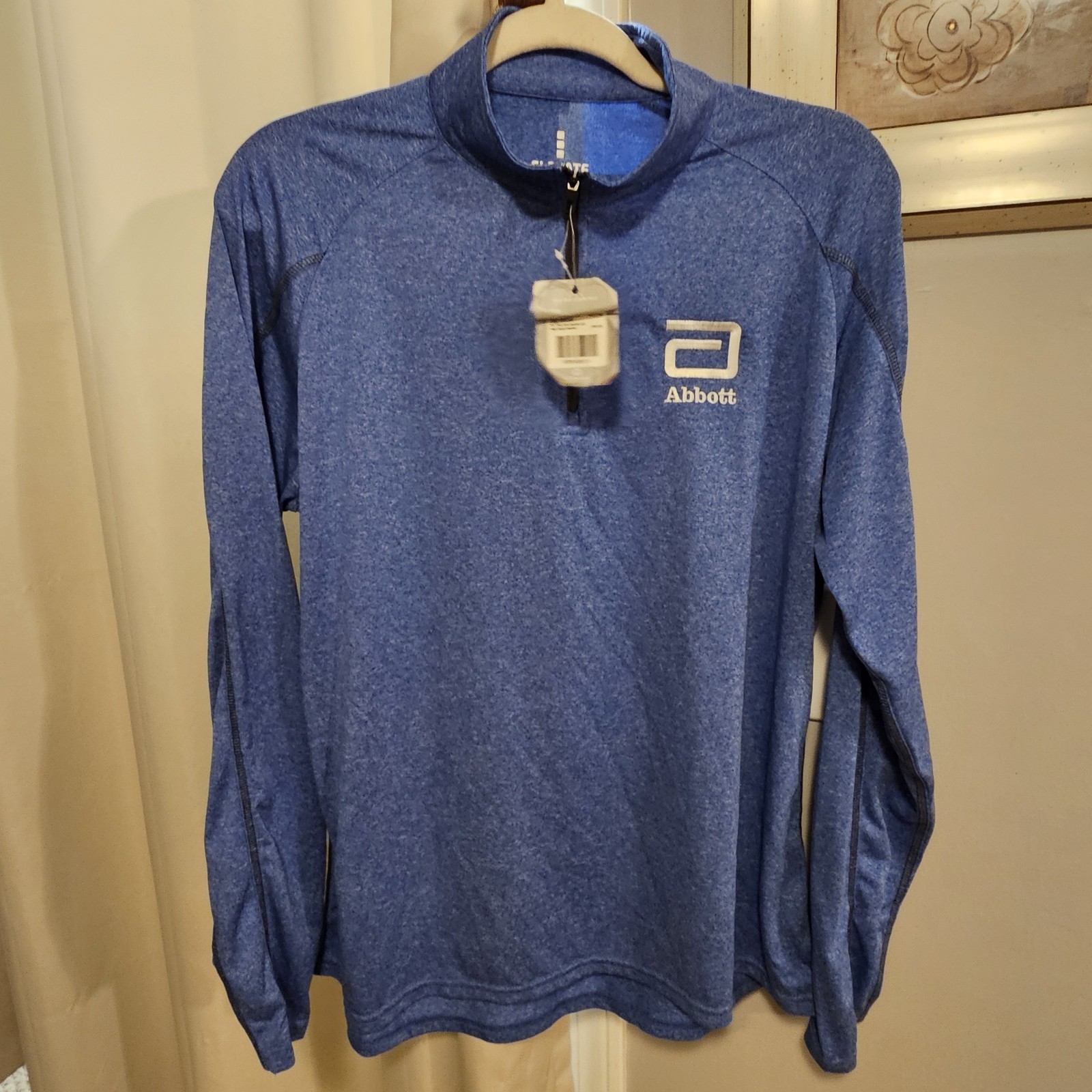The Elevate Womens 1/4 Zip Athletic Layer Pullover Taza Heather Knit Sz XL/TG