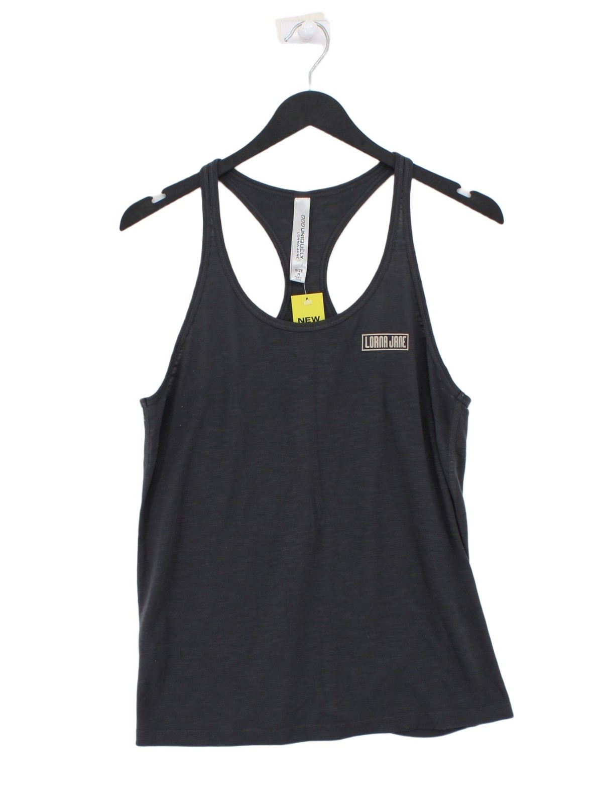 Lorna Jane Women’s T-Shirt M Grey Polyester with Viscose Sleeveless Basic