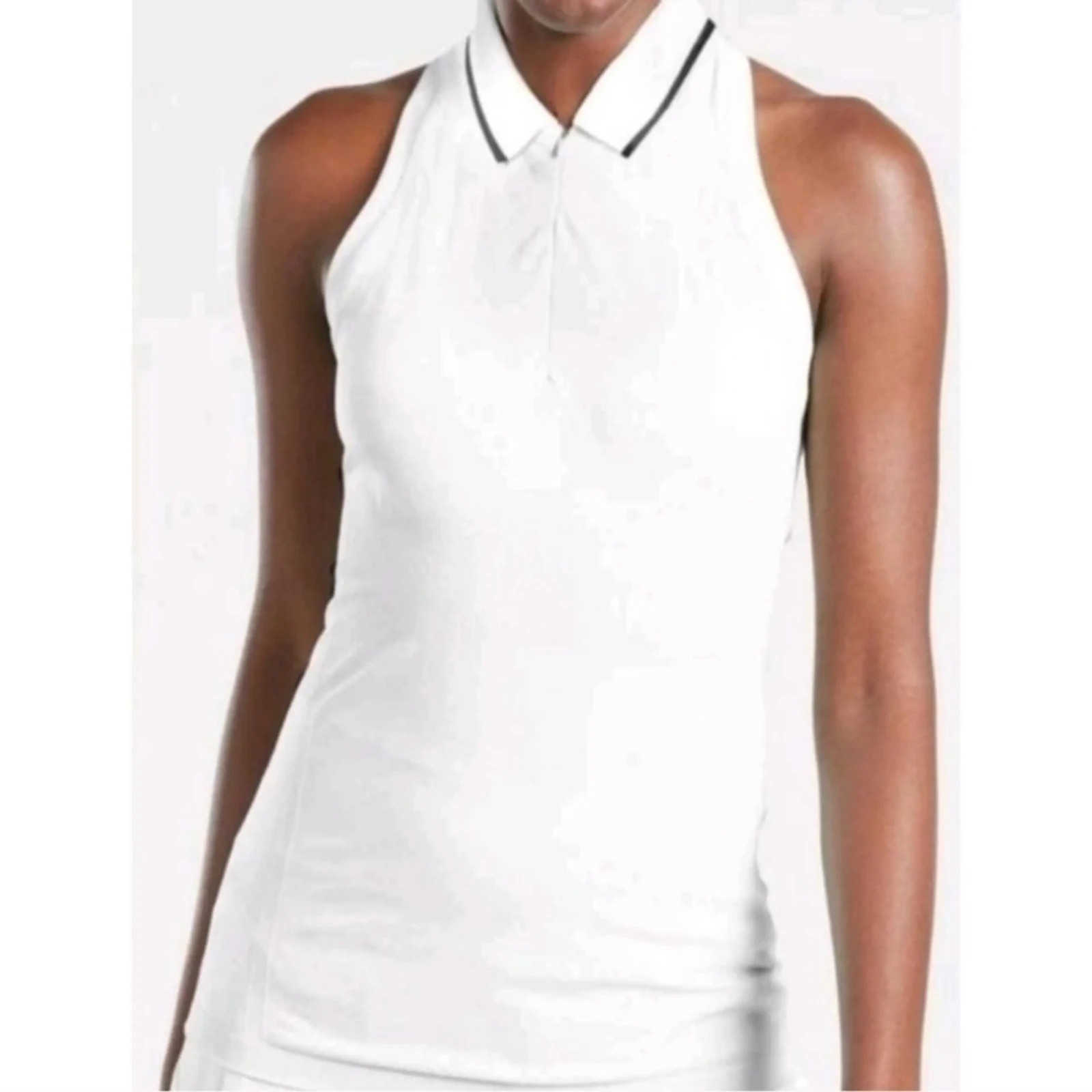 Athleta Momentum Polo Tank-White- Size M-NWOT