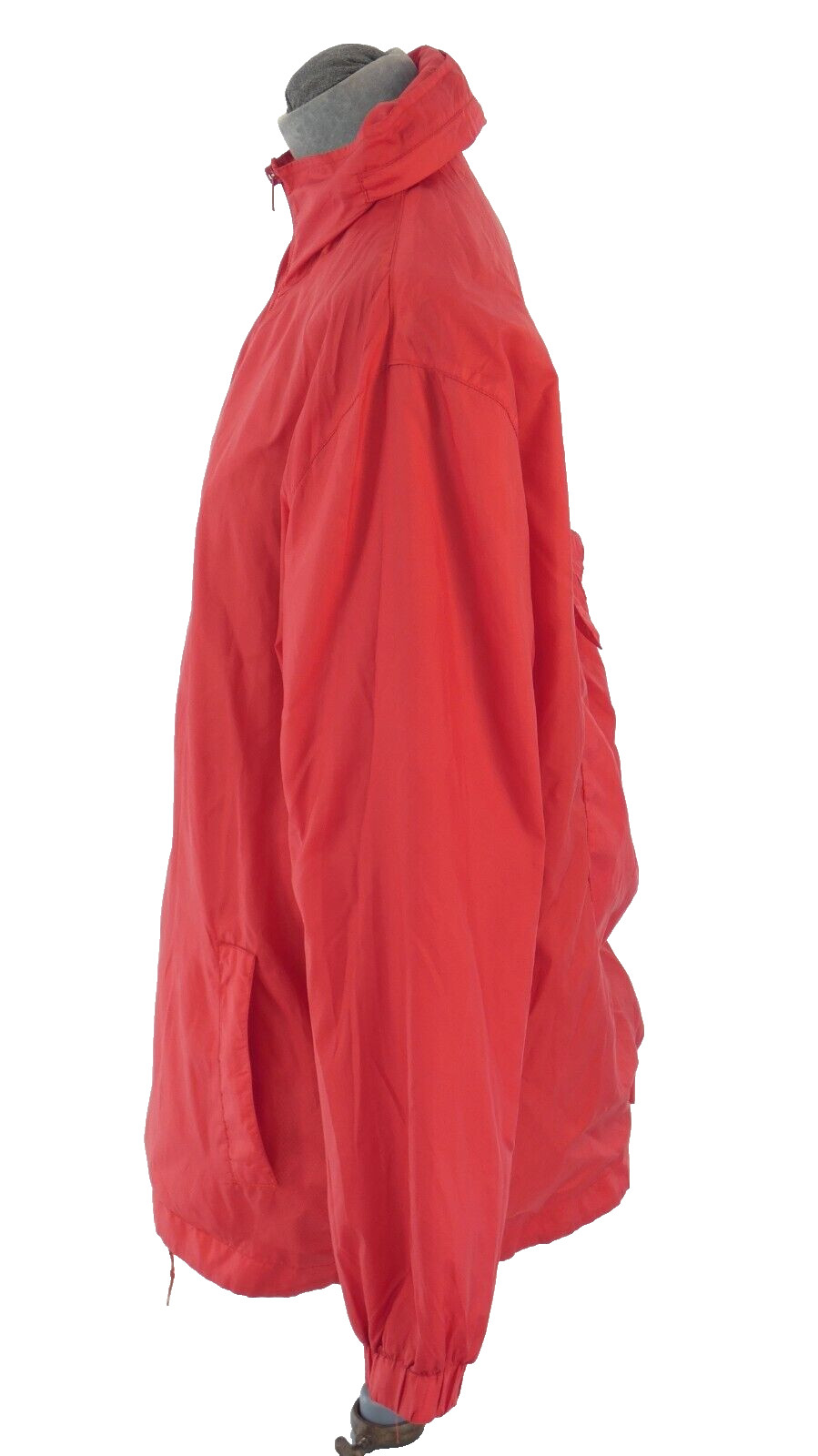 Vintage Red Nylon Jacket Lightweight Hooded Windbreaker 90s Utility UK 12