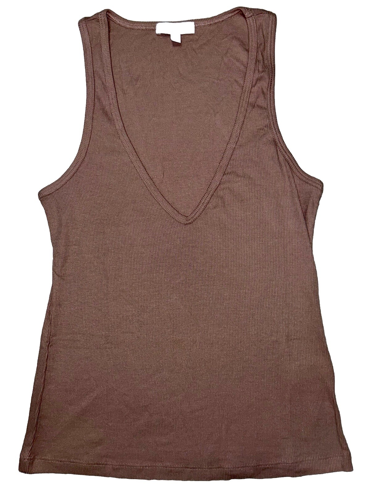 NWT🪩BEYOND YOGA🪩SMALL🪩RIBBED DEEP V NECK TANK🪩CHAI HEATHER🪩STRETCHY & SOFT