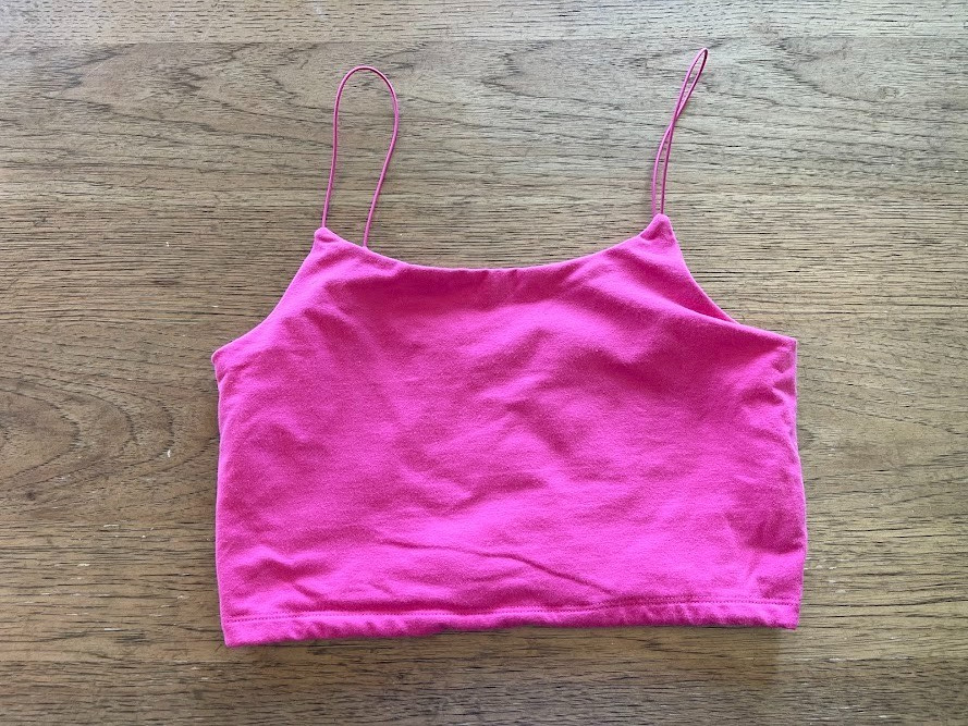 Victoria’s Secret Berry Pink Logo MEDIUM Cotton Cropped Tank Top VS!!!