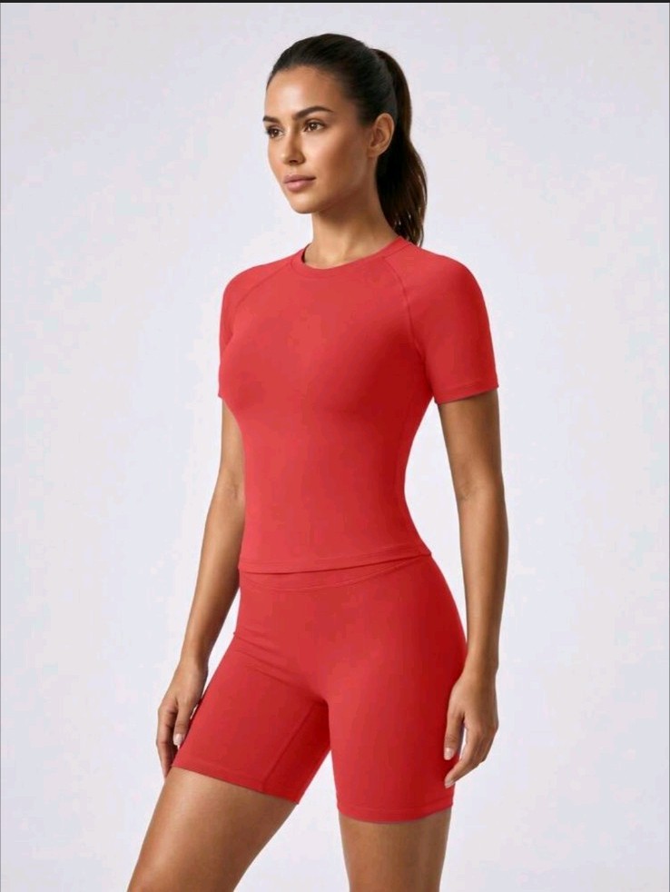 Uncia Active 2 Piece Athletic Compression Set Womens Medium Bright Coral