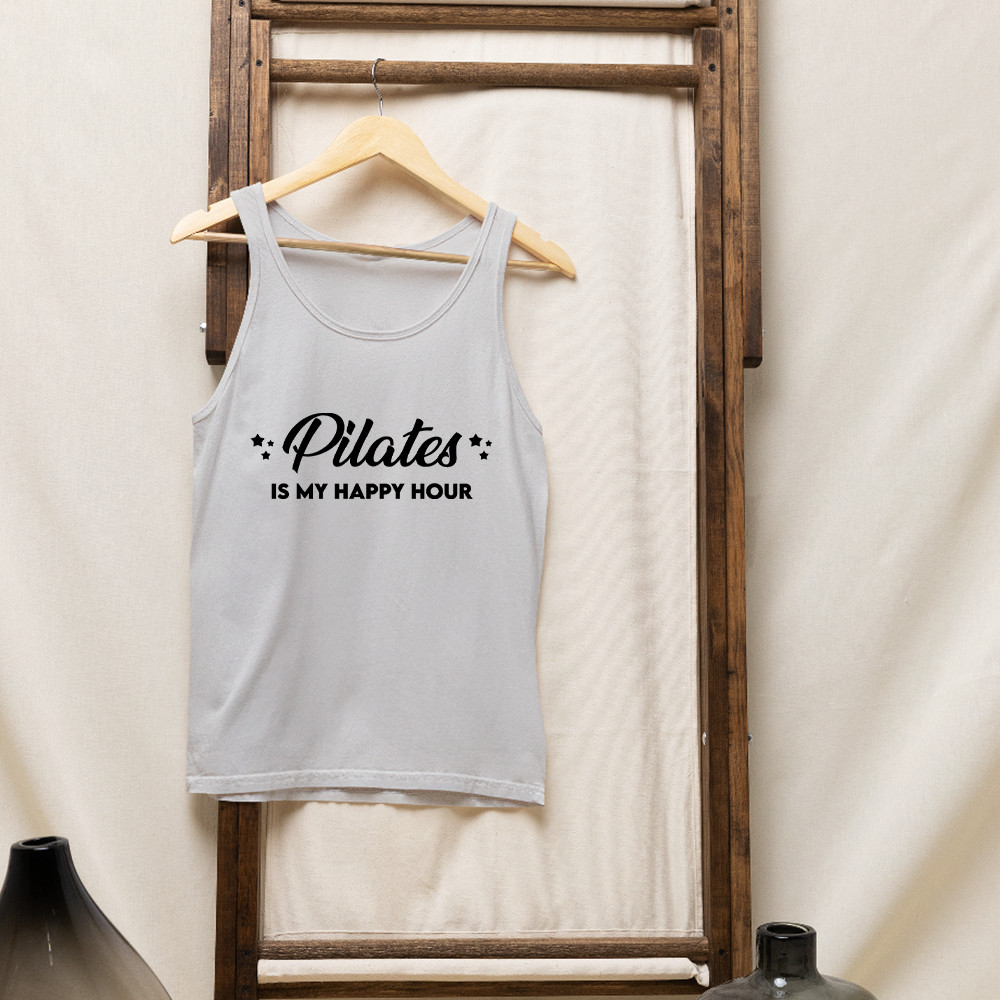 PILATES is my Happy Hour Girlie Cool Vest Gym Fitness Workout Exercise Gifts