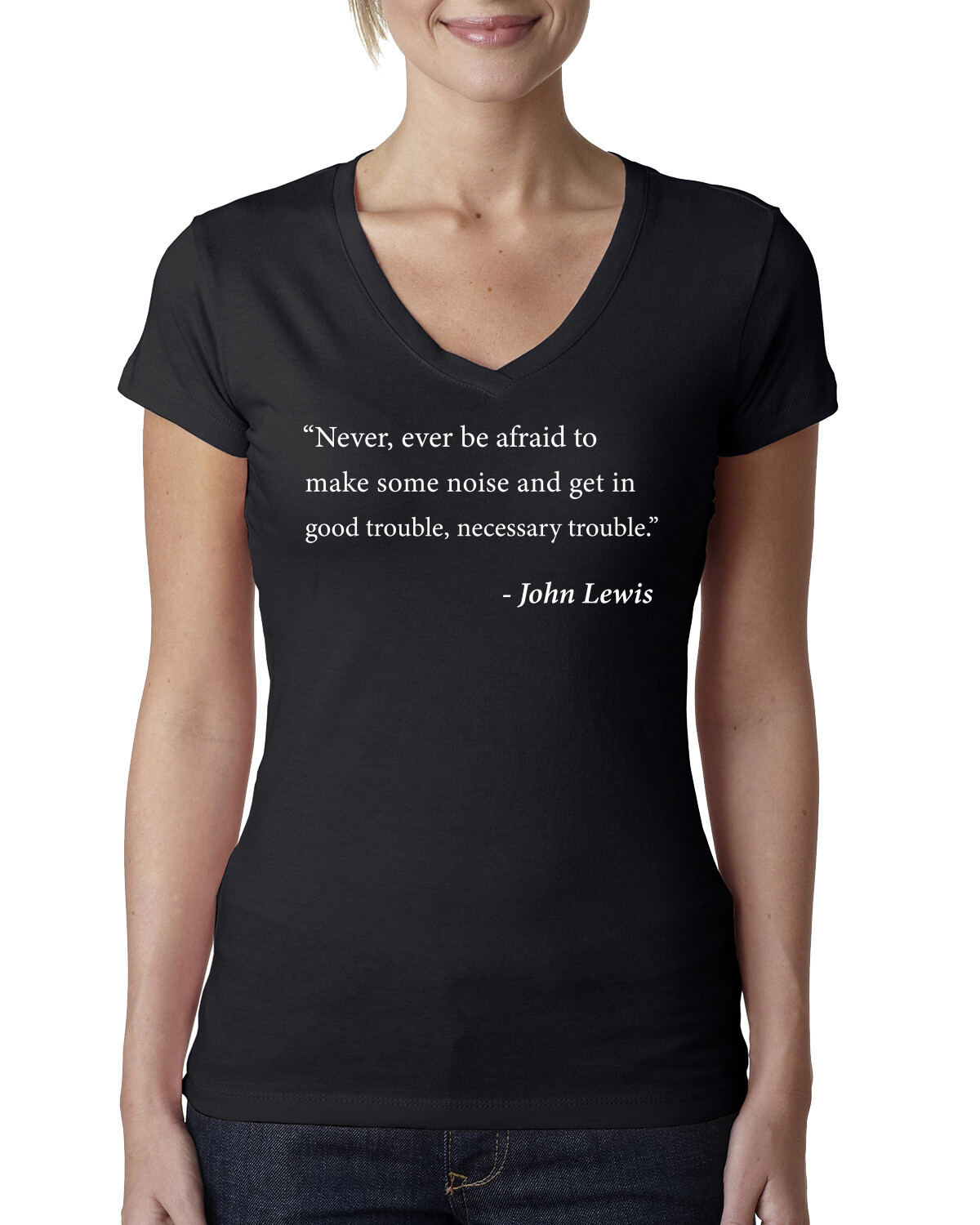 Get in Good Trouble Women Junior V-Neck Tee