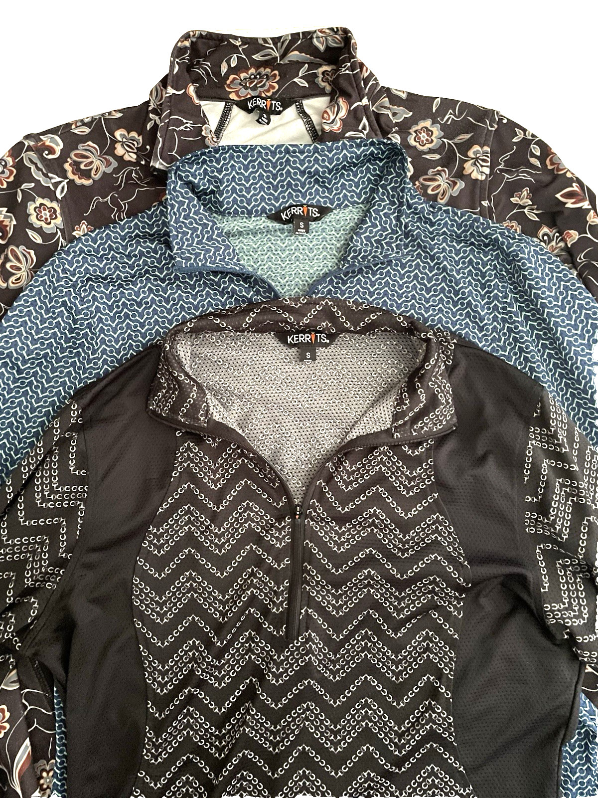 KERRITS Womens S 1/4 Zip LOT OF 3 Zip Neck PULLOVER Riding Shirt Equestrian