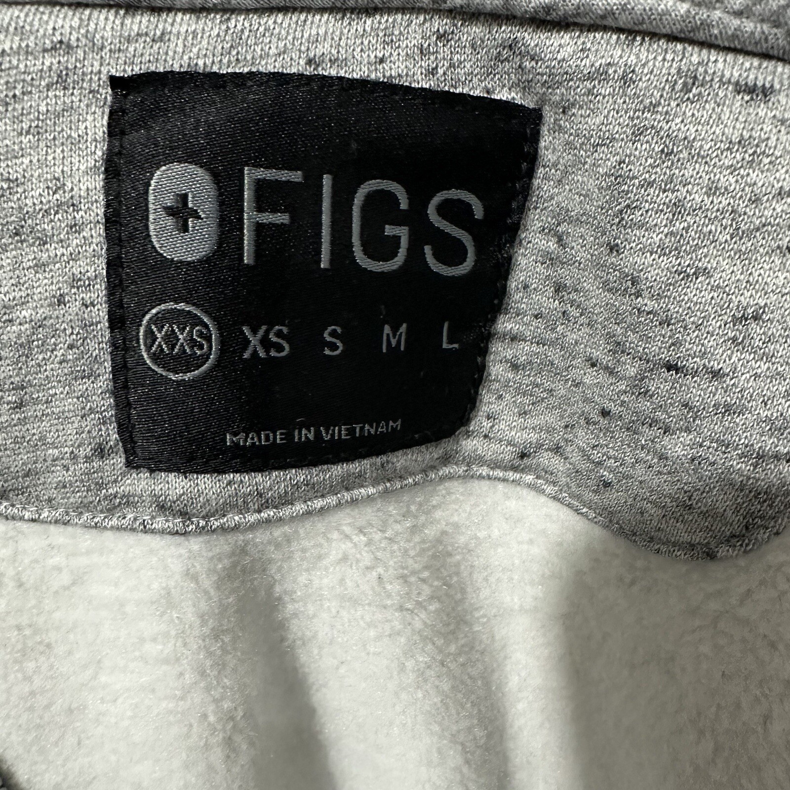 FIGS Essential Heather Gray Full Zip Hooded Sweatshirt Fleece Jacket Sz XXS EUC