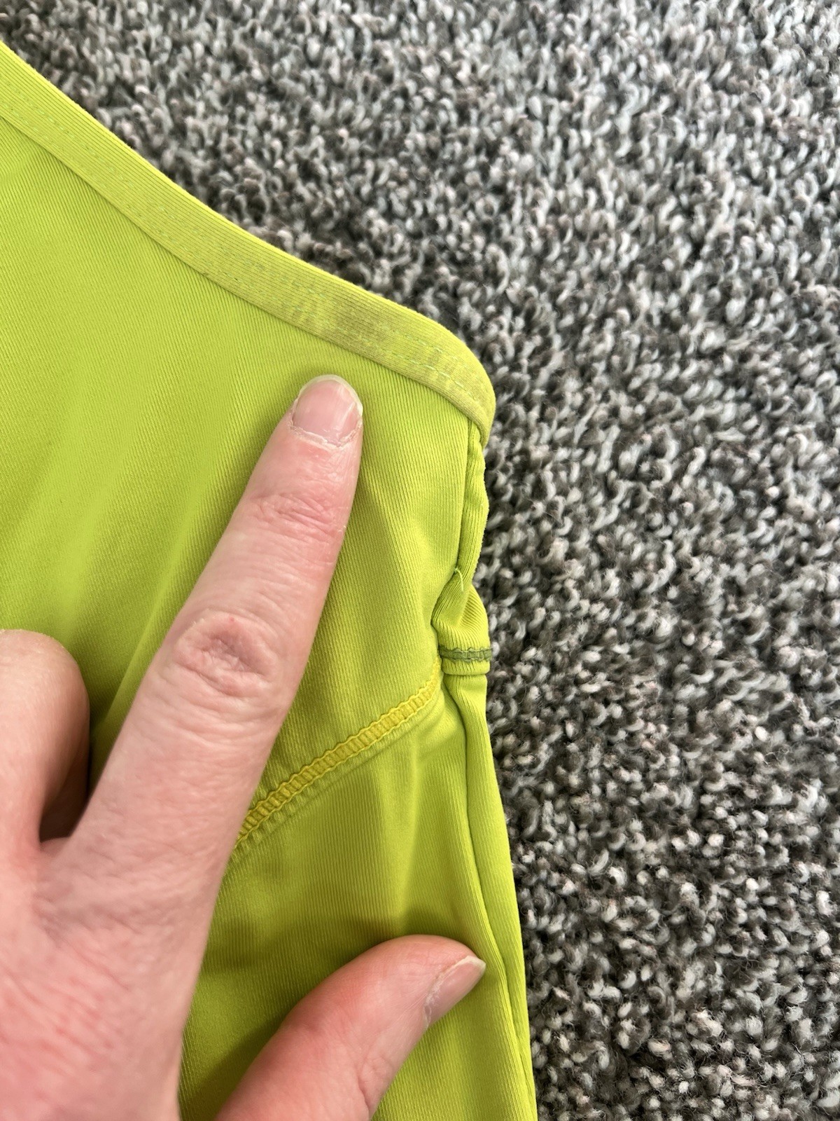 Athleta Racerback Tank Top Medium Chartreuse Built In Bra. A2