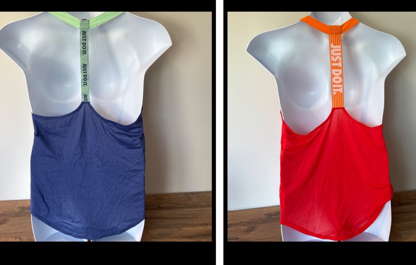 Nike Just Do It Tank Lot 2 L Racerback Orange Purple Excellent Elastica Scoop