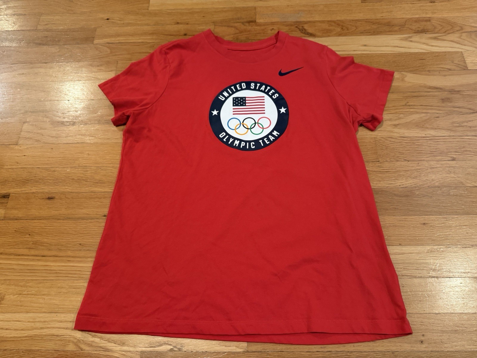 Nike US olympic Team Dri-FIT Training T Shirt Womens XL Red Athletic