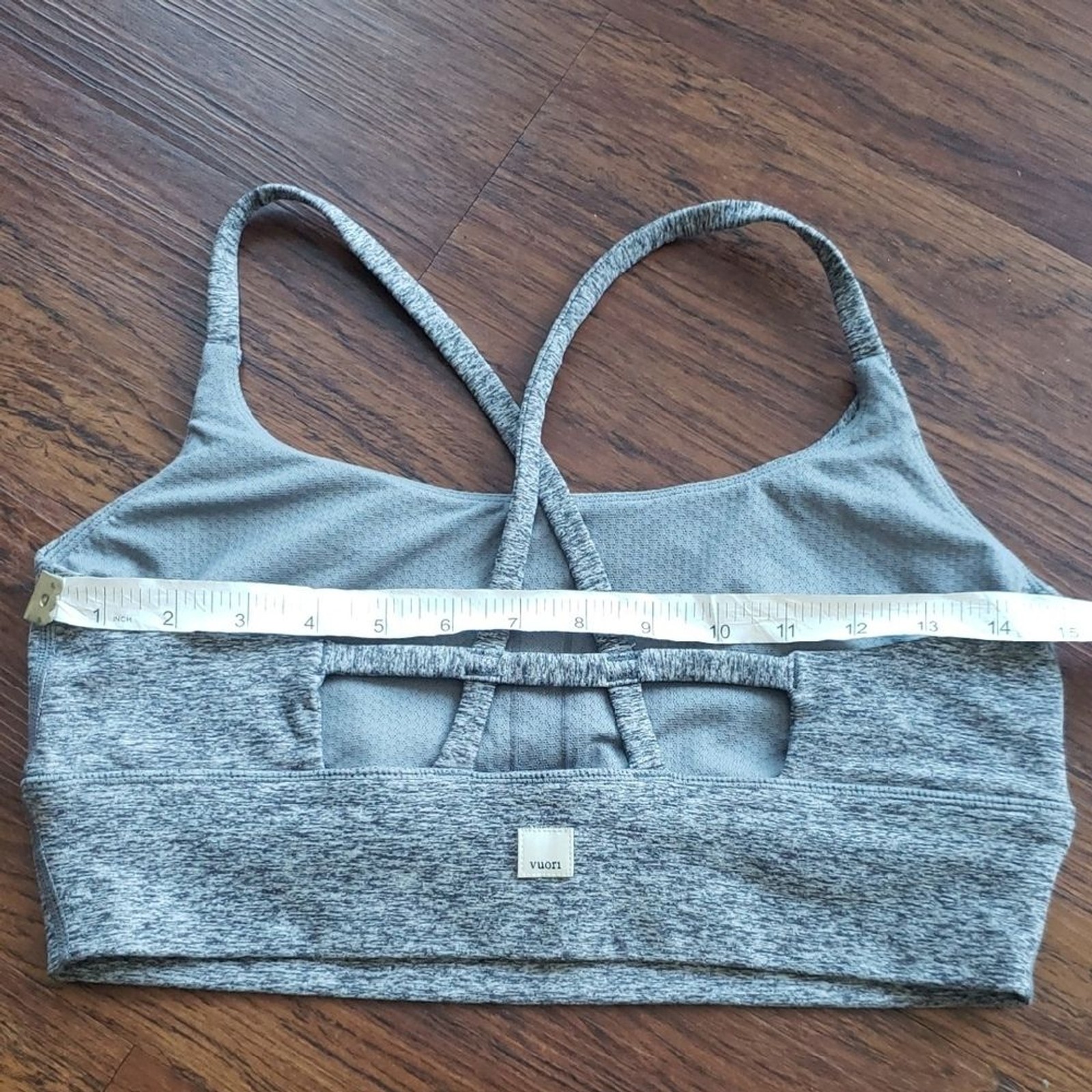 Vuori Heathered Gray Long Line Elevation Ultra Soft Full Coverage Bra Size Large