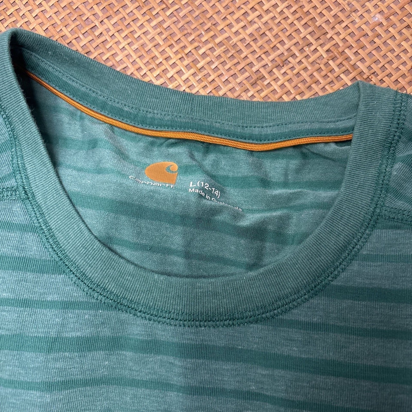 Cathartt Mountain Equipment Women Green Striped Polygiene T-Shirt Size L