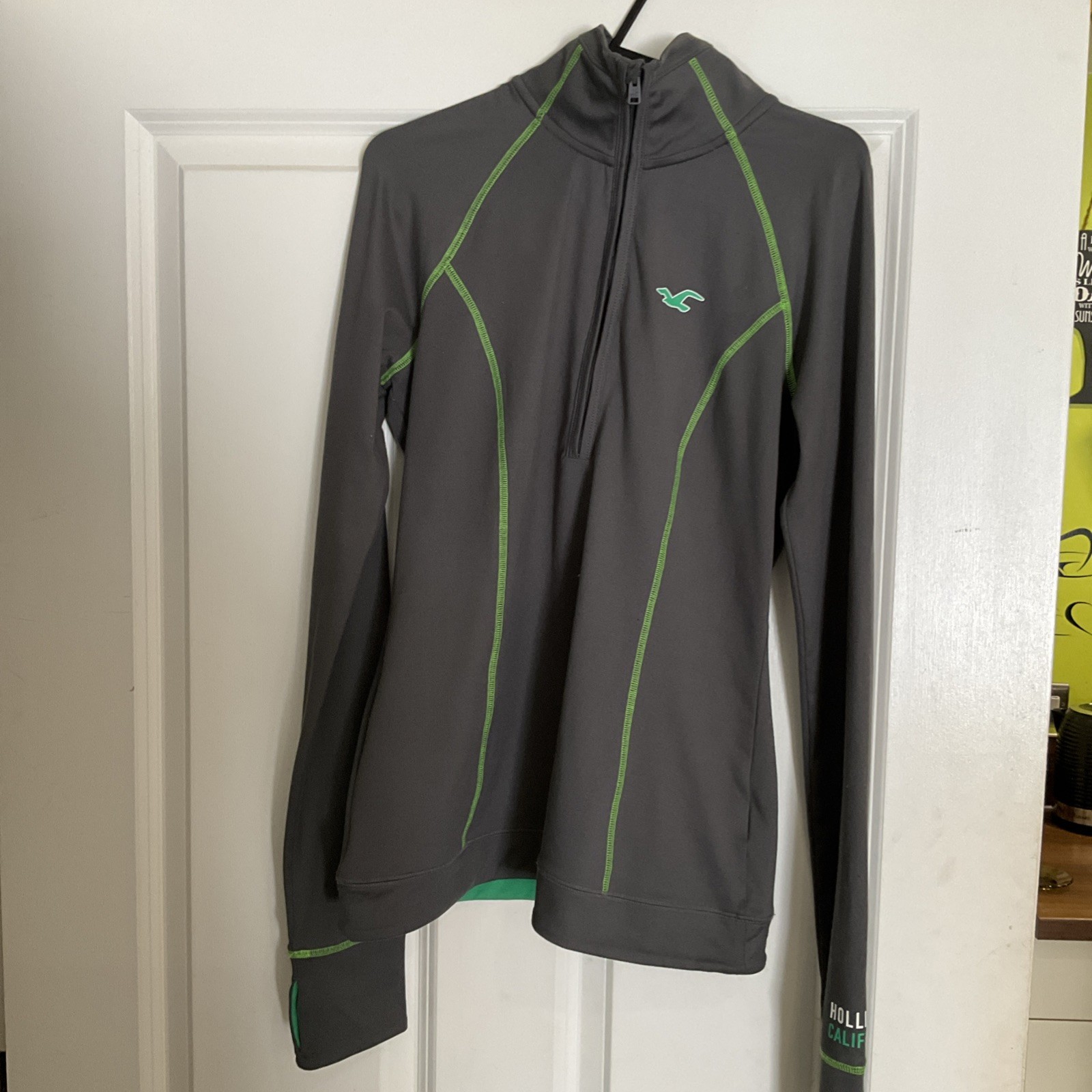Hollister grey green tracksuit top size M (Medium)