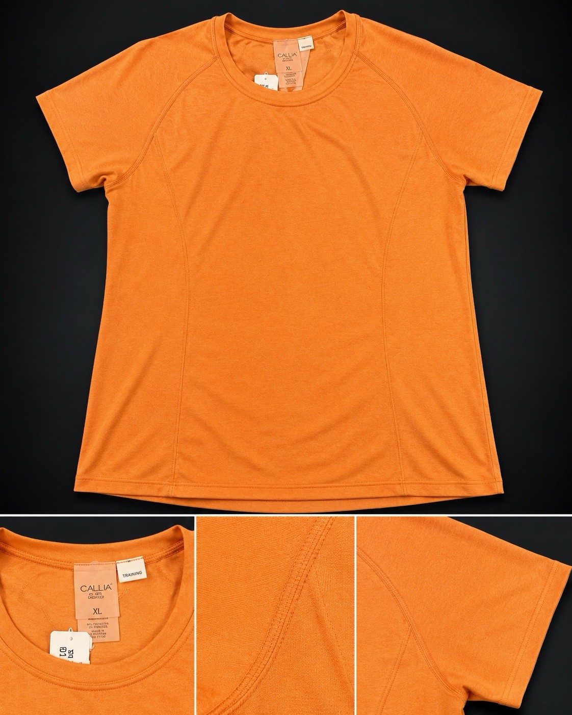 Callia Golf Women’s XL Orange Performance Short Sleeve Athletic Golf Shirt NWT