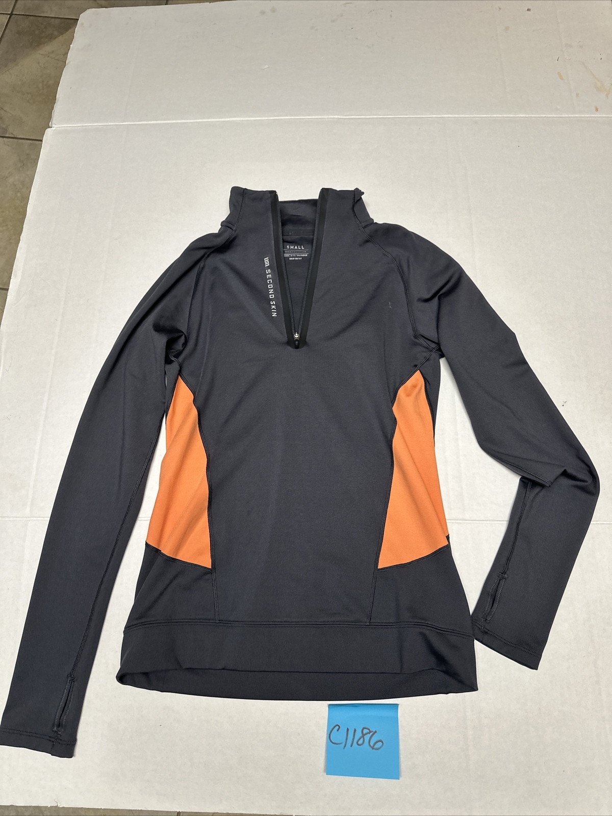 Second Skin 1/4 Zip Pullover Cold Weather Compression Gray Top – Womens Small