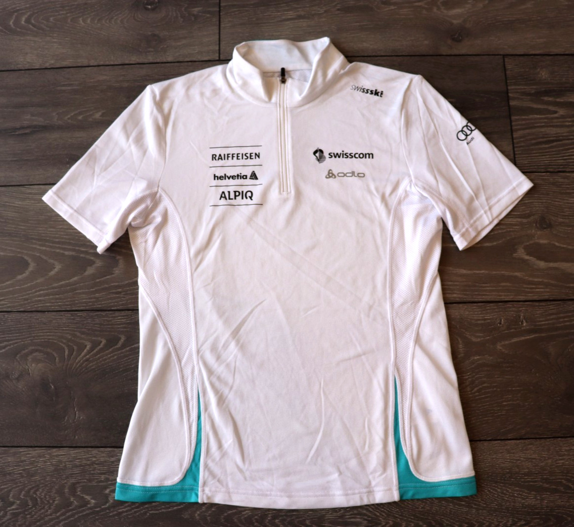 ODLO SWISS SKI TEAM WOMENS SHIRT SWISSCOM RAIFFEISEN HELVEITA JERSEY LADY LARGE
