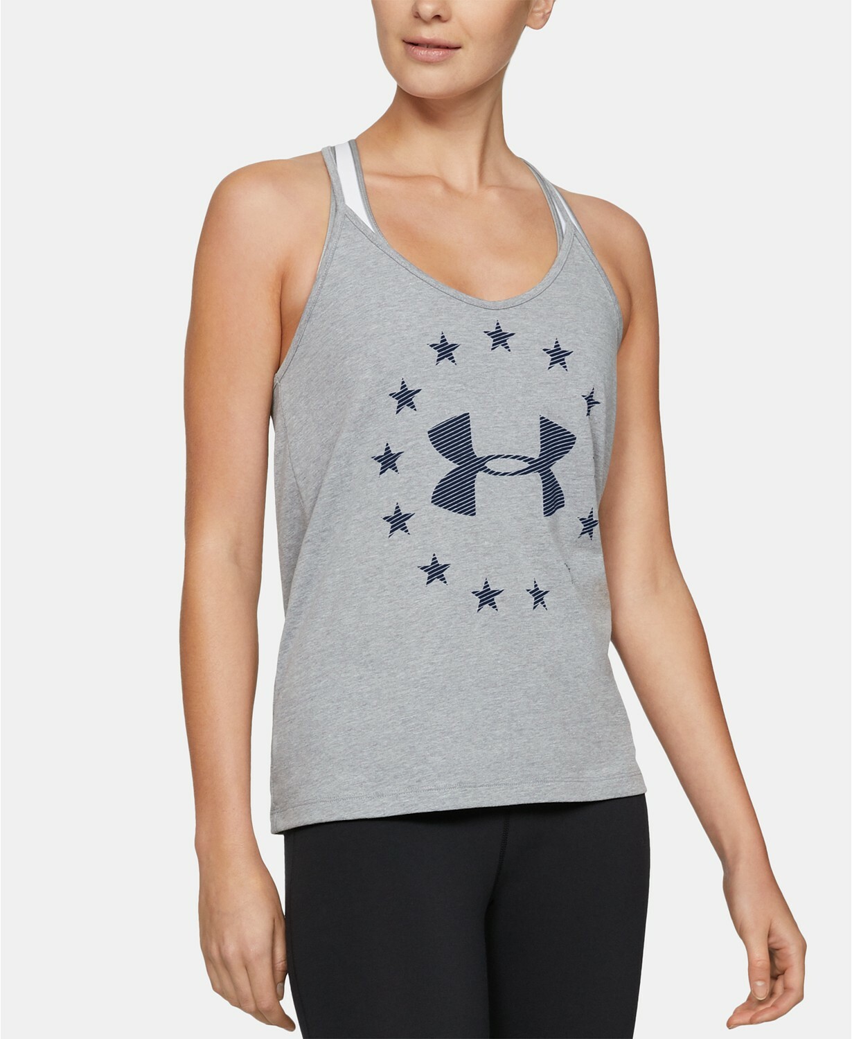 Women Under Armour Freedom Logo Tank Top Sleeveless Tee NEW