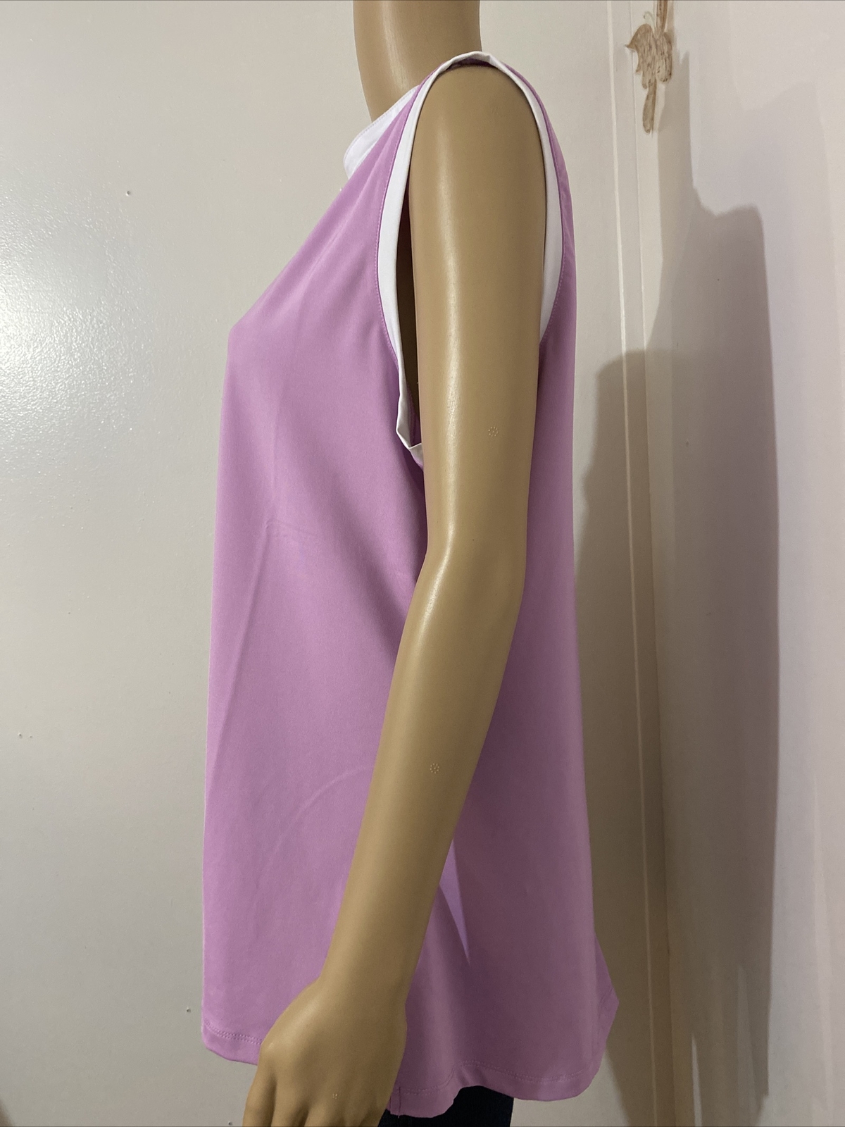 NIVO Performance Sleeveless Zip Placket Mock Neck Top Size XL Violet Women’s