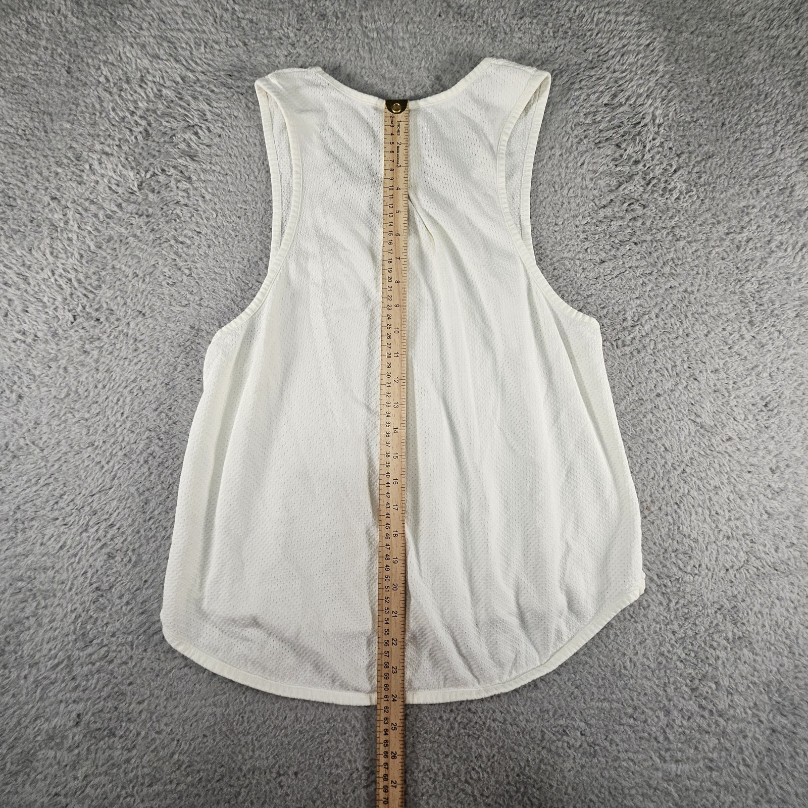 Varley Revolve Perforated Athleisure Active Tank Top Womens M Ivory Performance