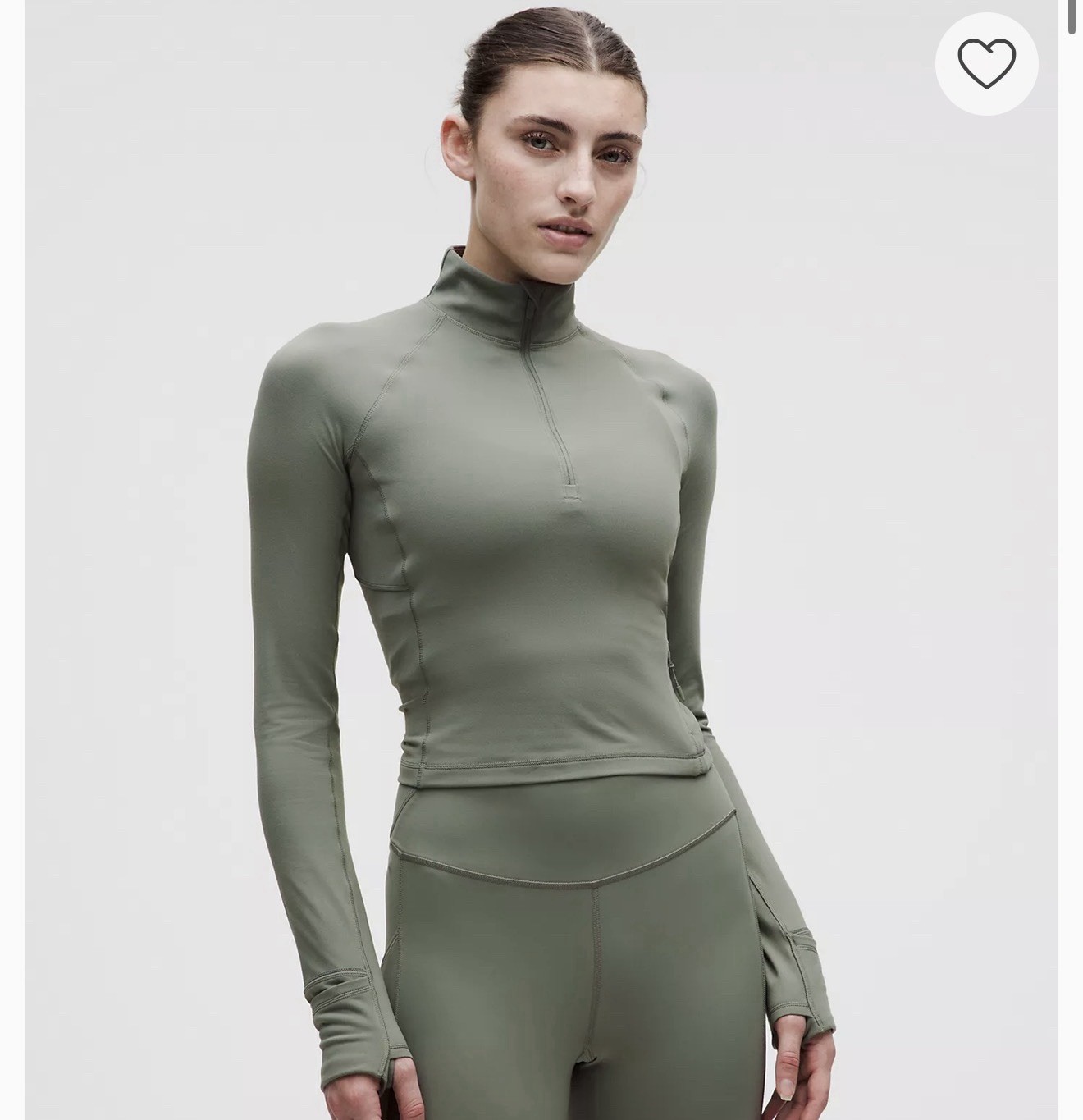 lululemon Women’s Green 1/2 Zip Mock Neck Long Sleeve Top Size 4