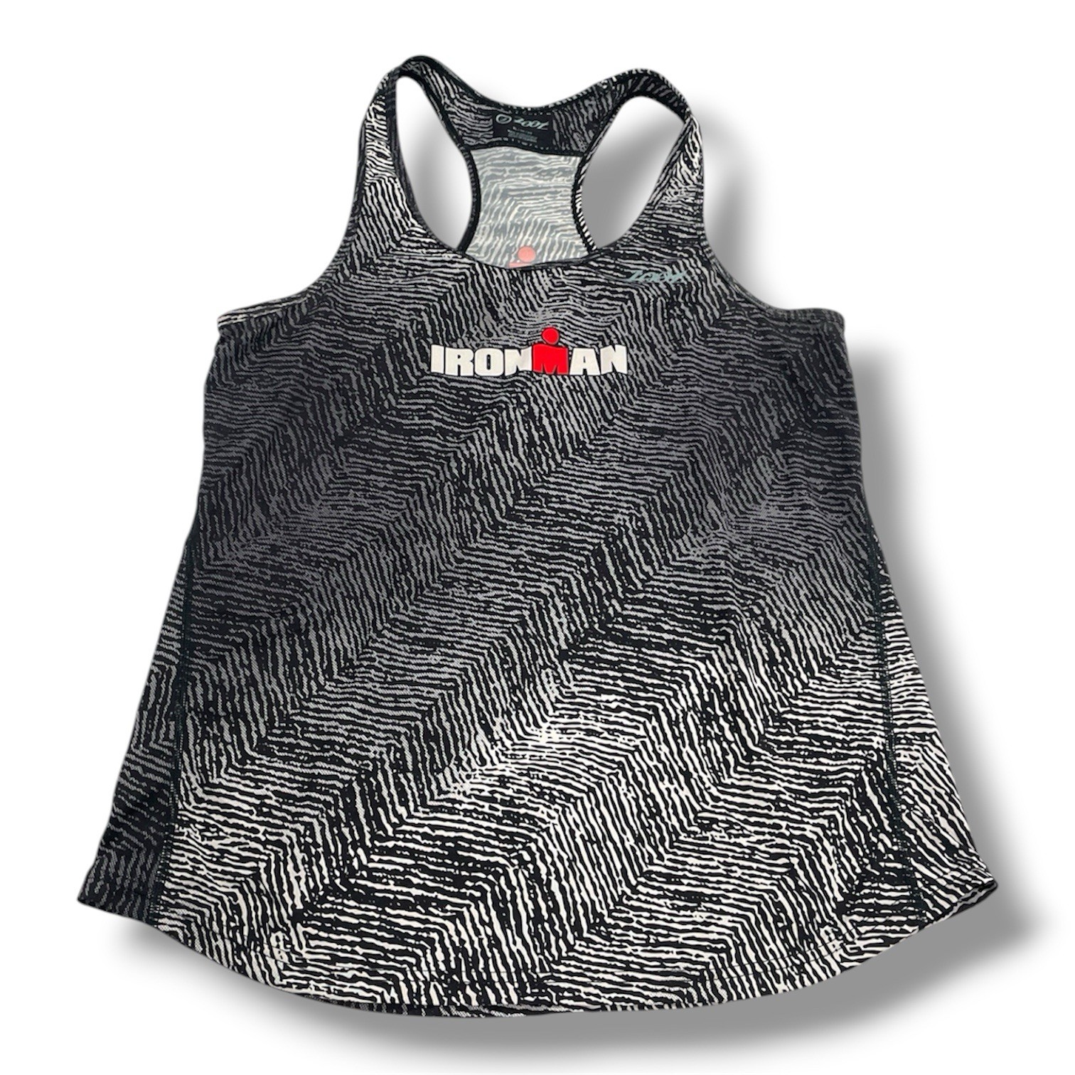 Zoot Ironman Tri Performance Tank black zigzag print Racerback Women’s XL