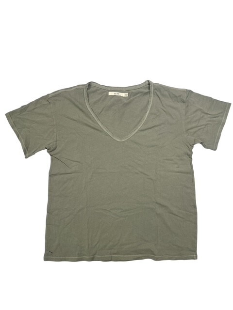 American Eagle AE77 Premium Boxy V-Neck Short Sleeve T-Shirt Womens Khaki