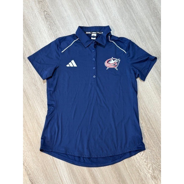 Adidas Columbus Blue Jackets NHL Polo Shirt Women’s Medium M Hockey GO JACKETS