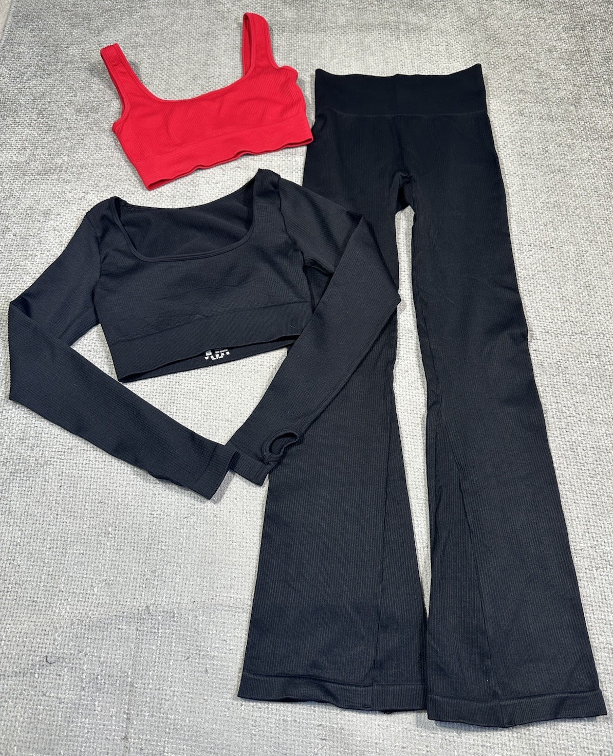 OQQ Lot Womens Small Pants Tank Long Sleeve Top Ribbed