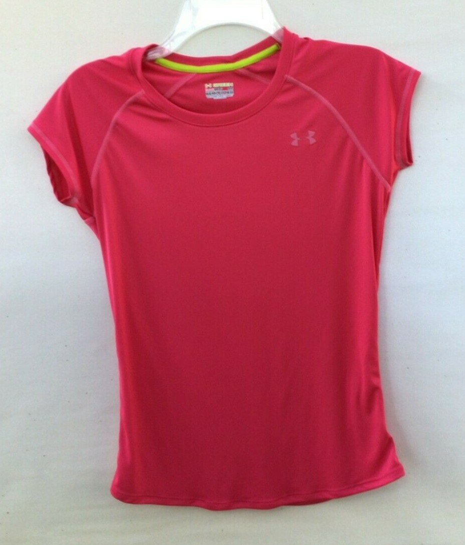 UNDER ARMOUR SEMI-FITTED HEAT GEAR Pink Short Sleeves Size S