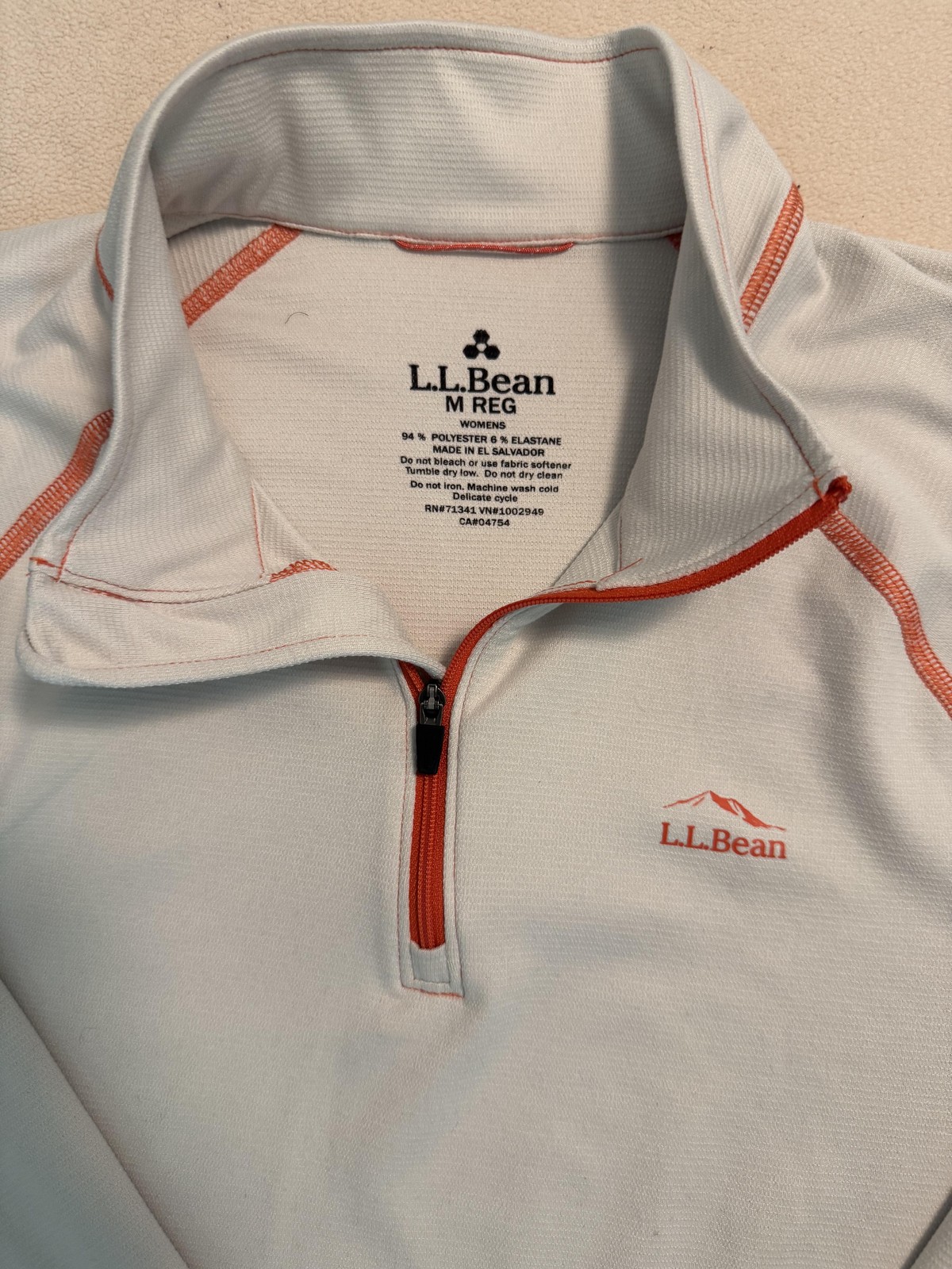LL Bean Pullover Womens Medium Quarter Zip Outdoor Hiking Shirt
