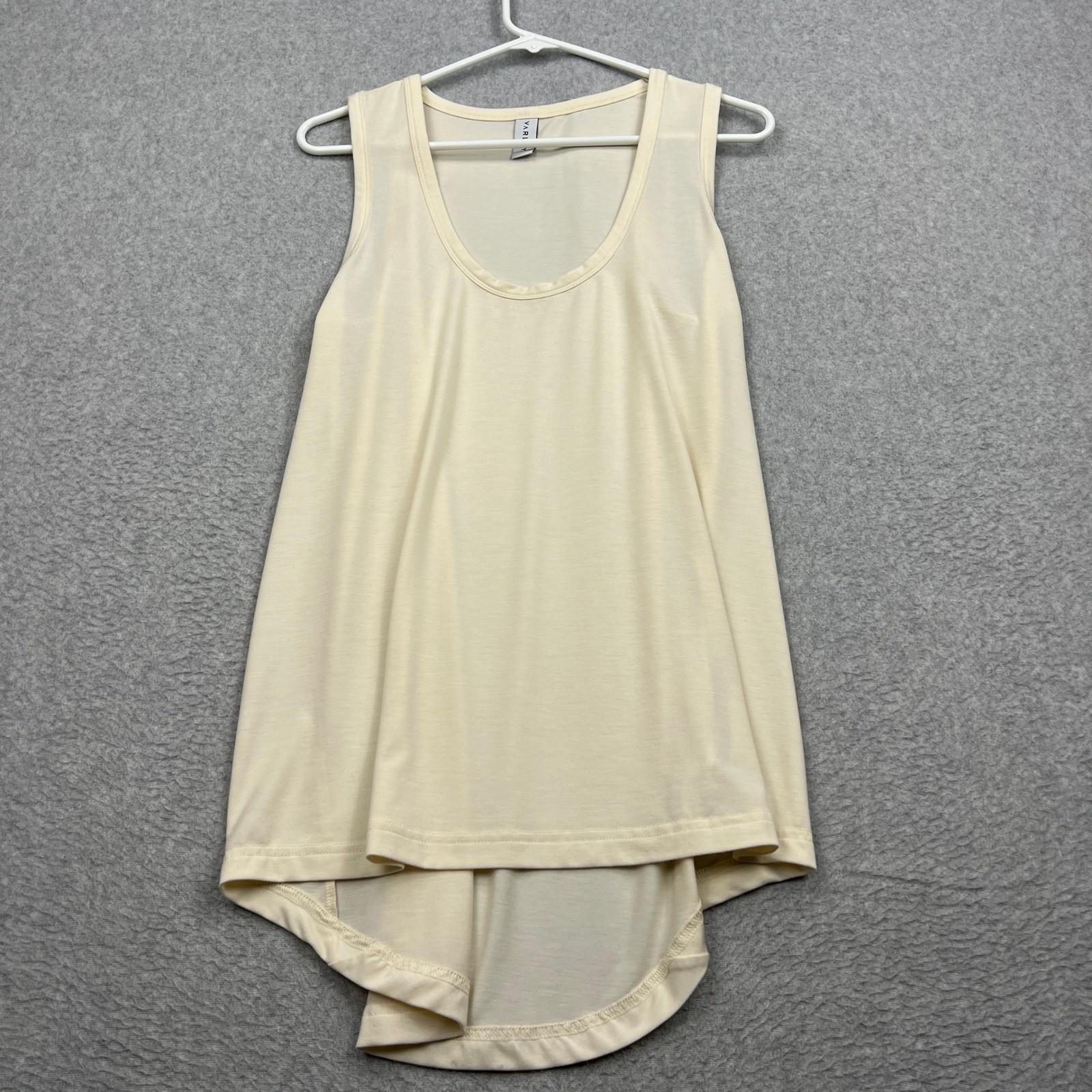 Varley Tank Top Women Small Cream High-Low Hem Scoop Neck Sleeveless Drapey Cozy