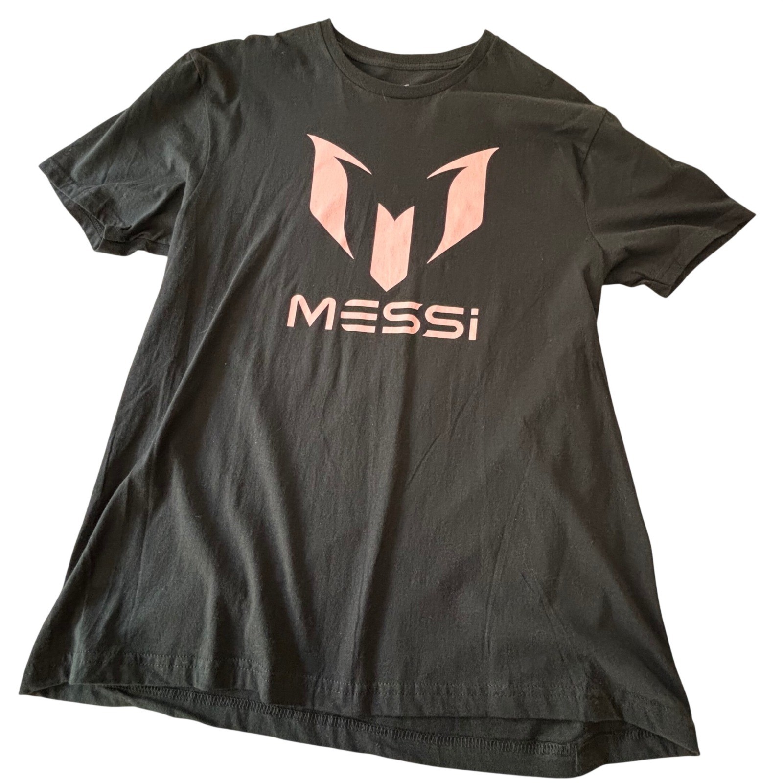 Messi Collection Graphic T-Shirt Women’s L Black Pink Logo NWT Athleisure