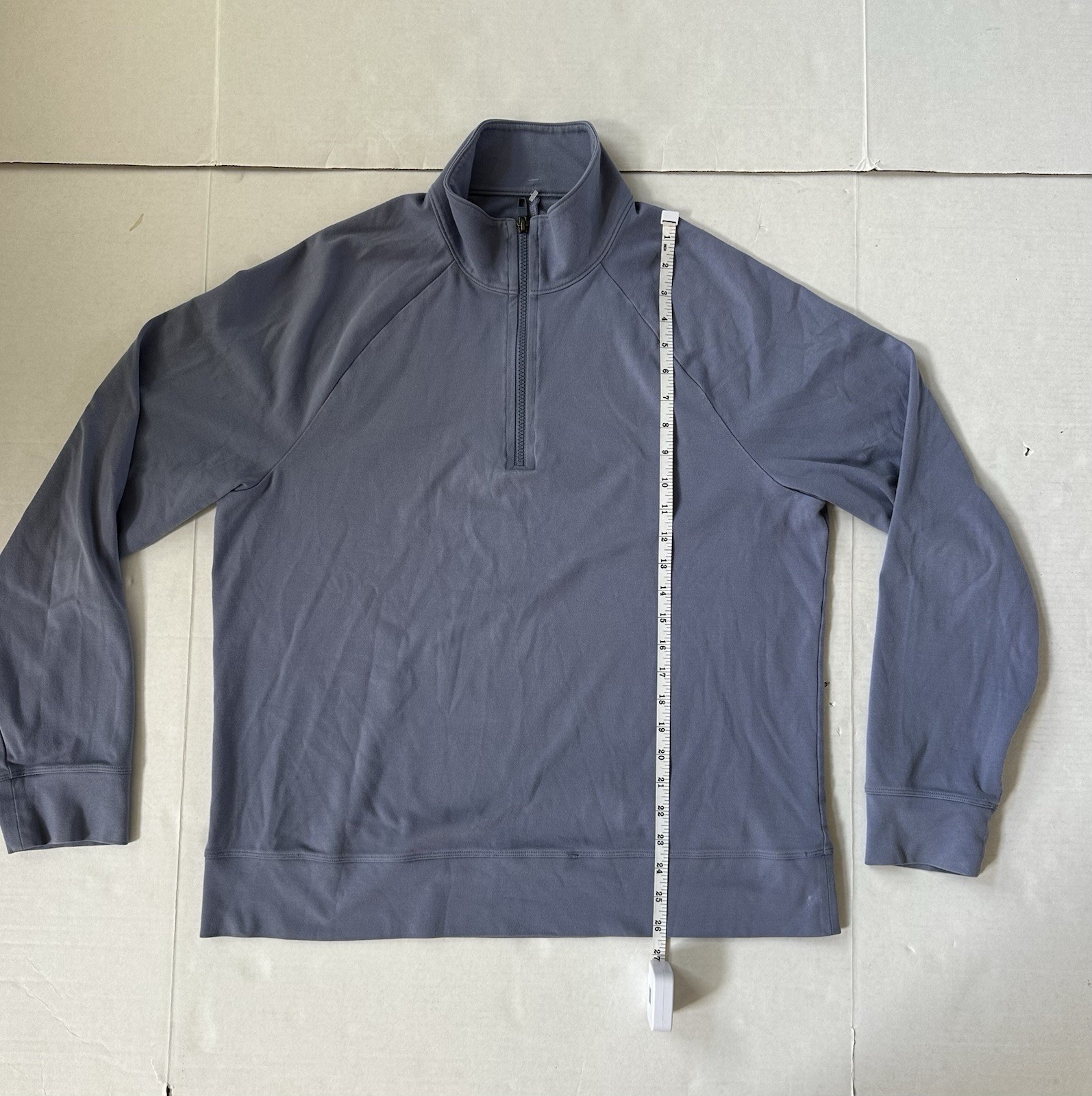 Lululemon Quarter Zip Pullover Long Sleeve Blue Size 44 X 26.5