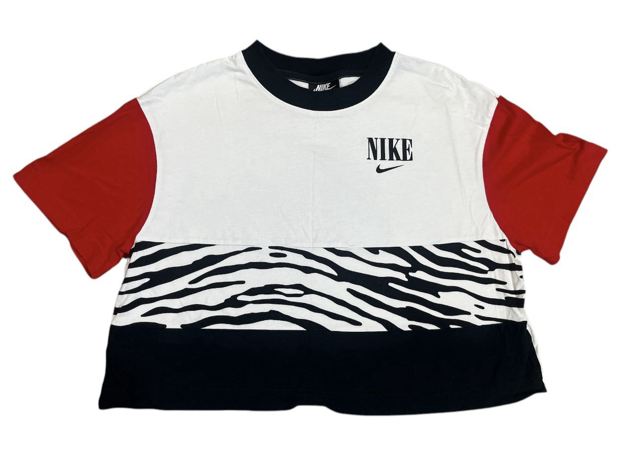 Women’s Nike Red Black And White Zebra Small Crop Top