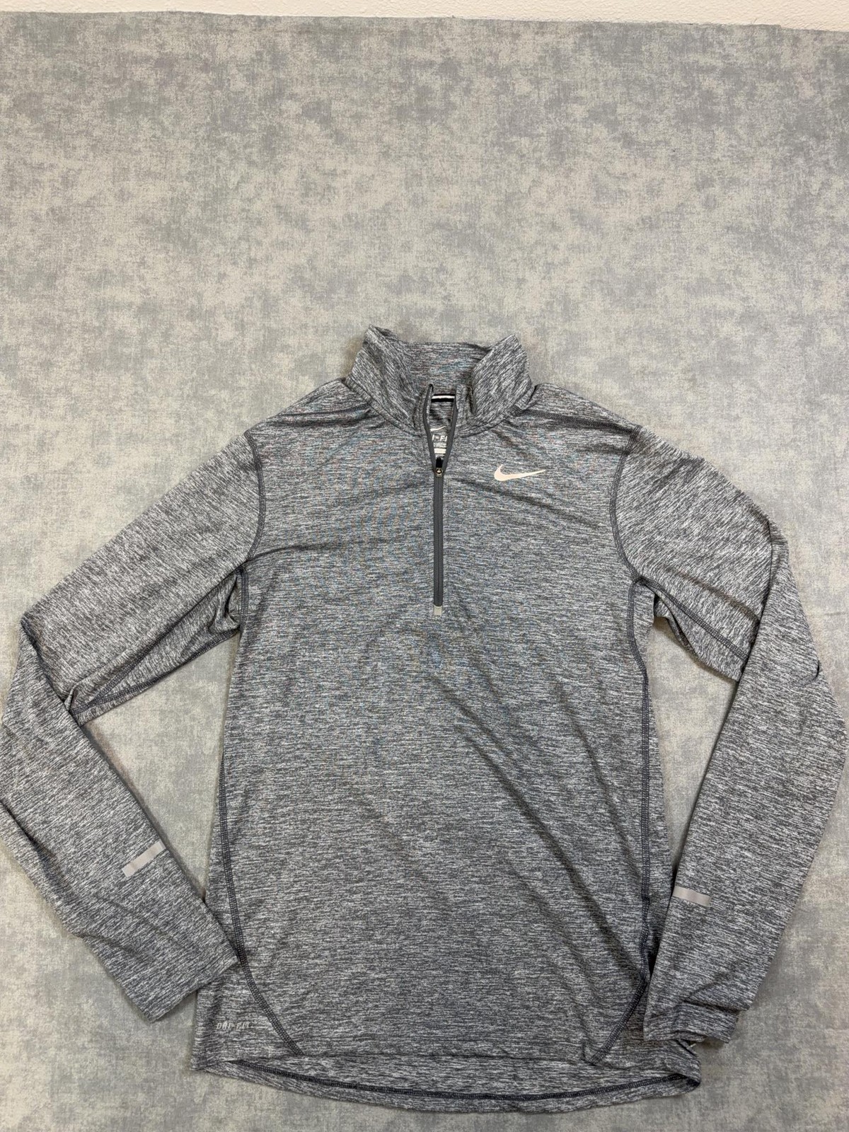 Nike Dri-FIT Pullover Womens Small Gray 1/4 Zip Long Sleeve Running Athletic Top