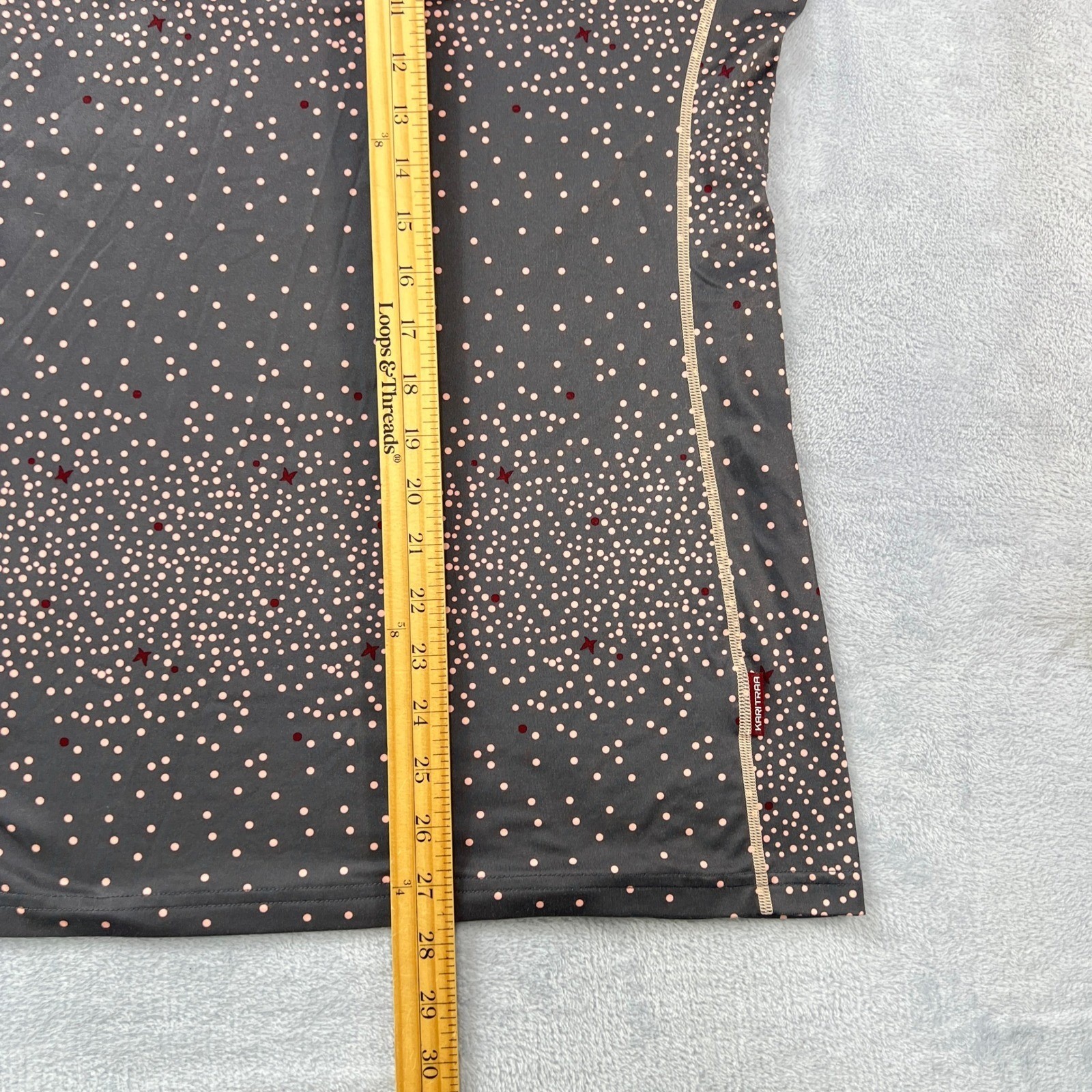 Kari Traa Meteor Half-Zip Pullover Base layer Gray Pink Spotted Print Women XL