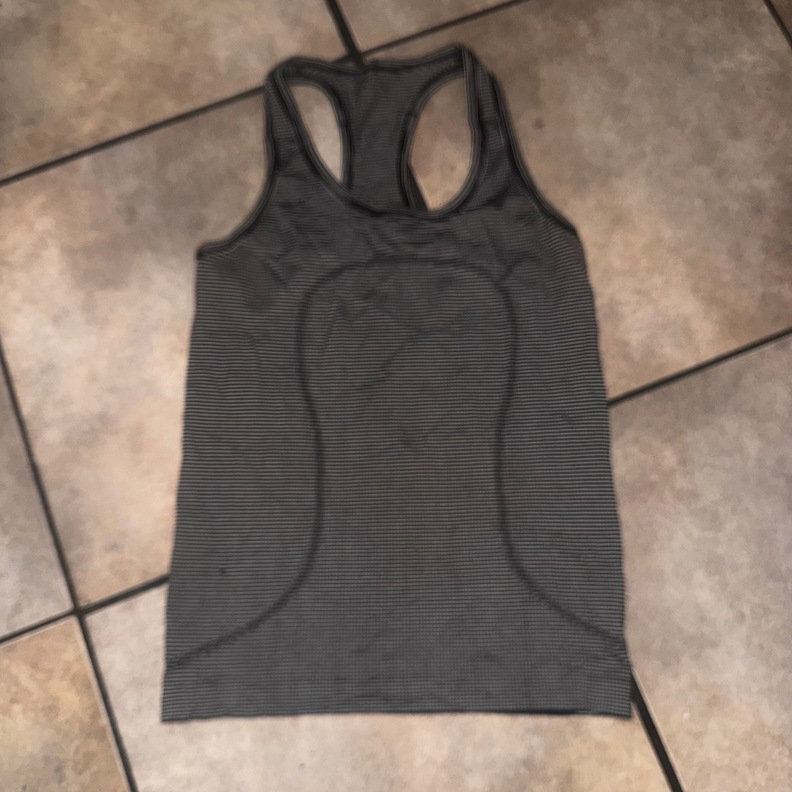 Lululemon Swiftly Tech Racerback Tank Top Striped Black White Size 6