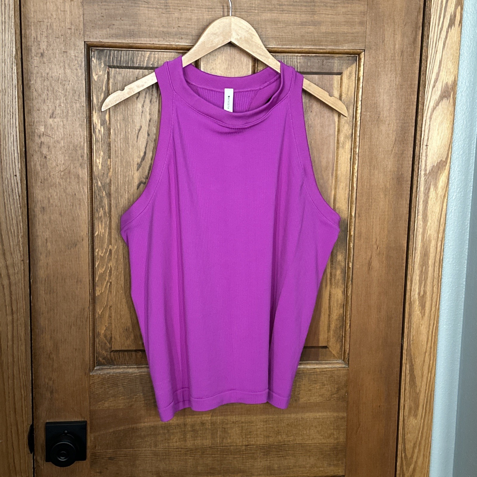 Athleta 2X Renew Seamless Rib Racerback Tank Purple Magenta Gym Sporty Yoga