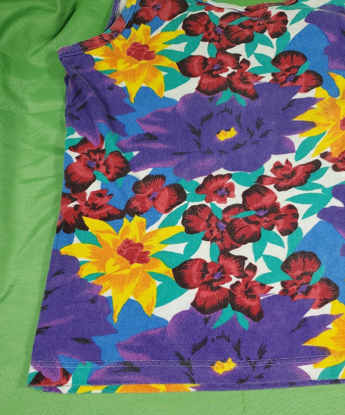 Retro Floral 80s 90s Nordstrom Active Sports Top Women’s Small Vintage Island