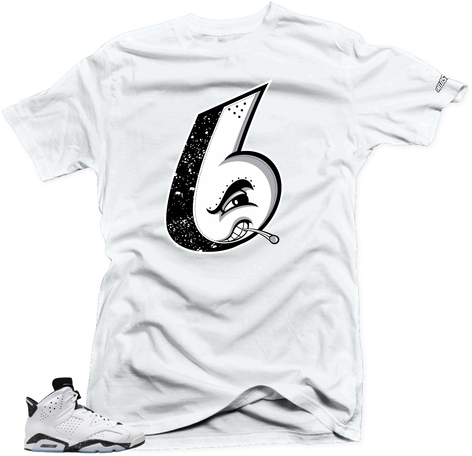Shirt To Match Jordan 6 Retro Reverse Oreo-Snelos 6 Gray. White Tees