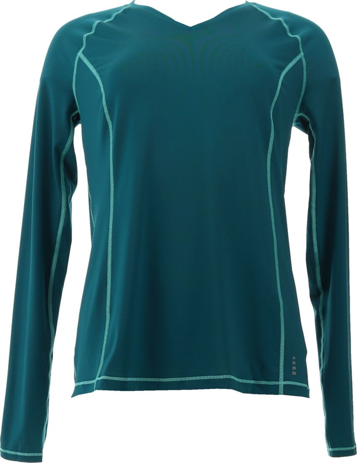 Lands’ End Active Long Slv V-Neck tee Emerald Jewel XS NWOT (167)