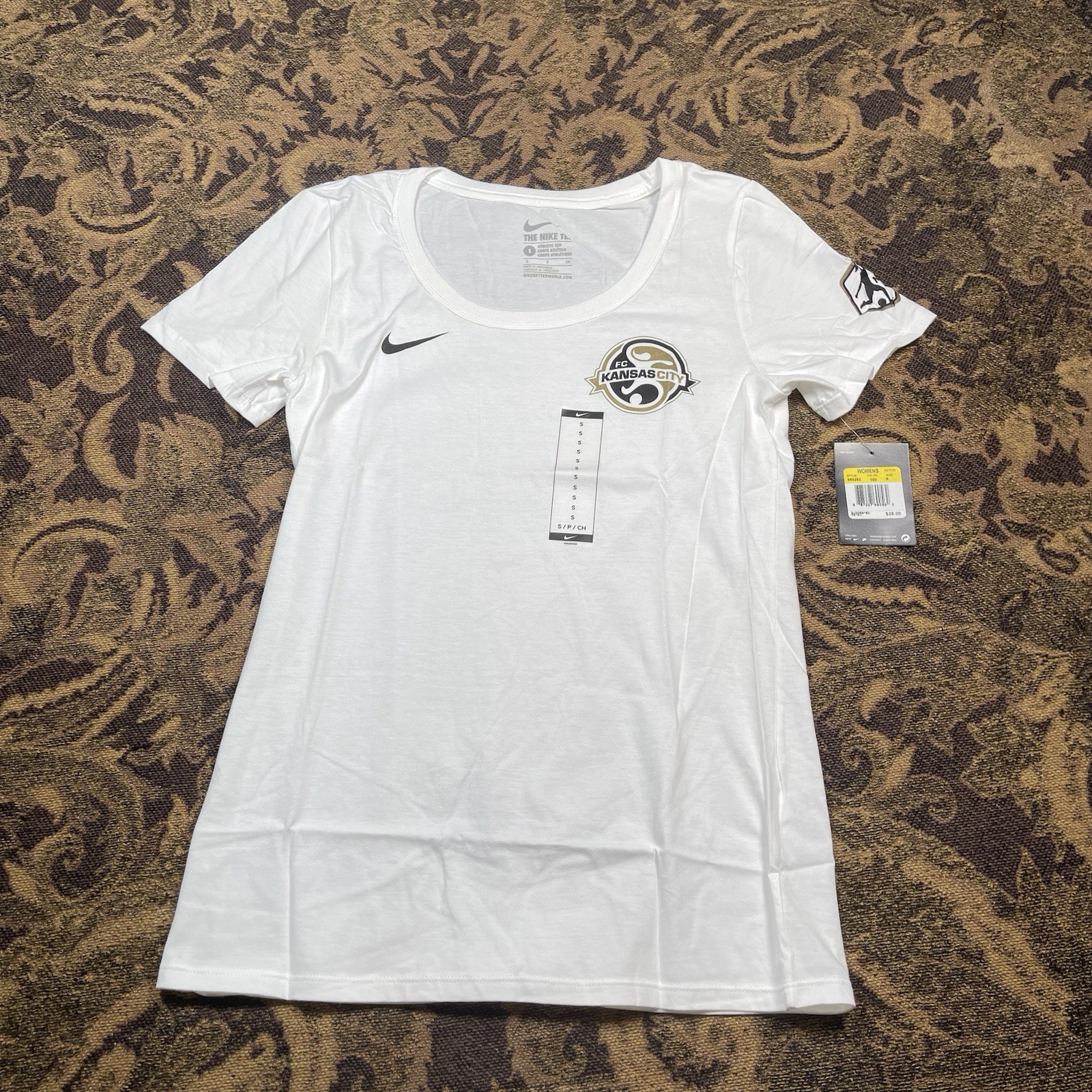 Nike Kansas City FC NWSL Women’s White Home T Shirt Size Small New Athletic A