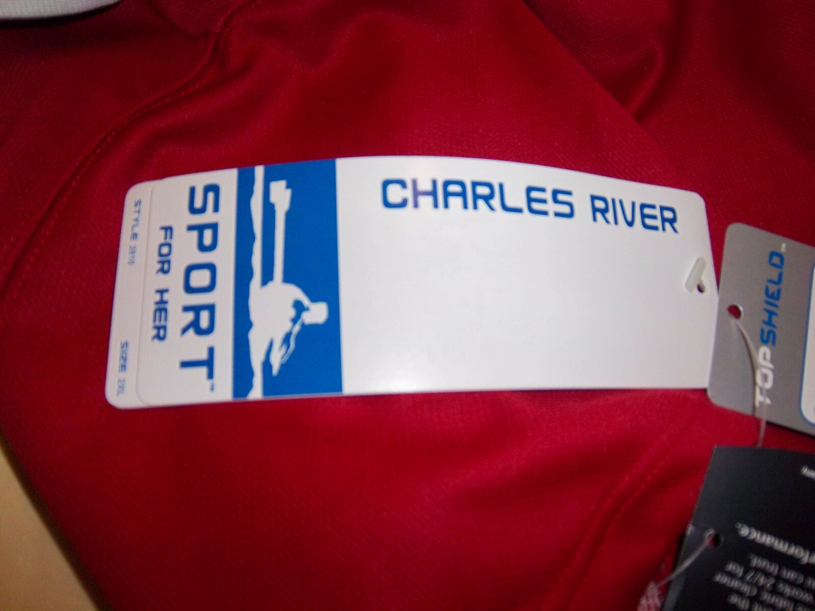 Microban Antimicrobial Top Shield Charles River Sport for Her 2XL Red Shirt