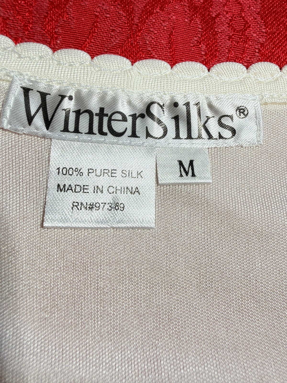 WinterSilks Base Layer Set Long Sleeve Top and Pants 100% Pure Silk Size M NEW