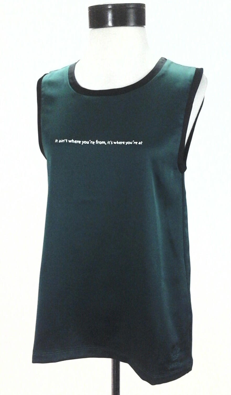 ADIDAS Tank Green Black Satin Adibreak Sleeveless Shirt DH4605 Women’s S New